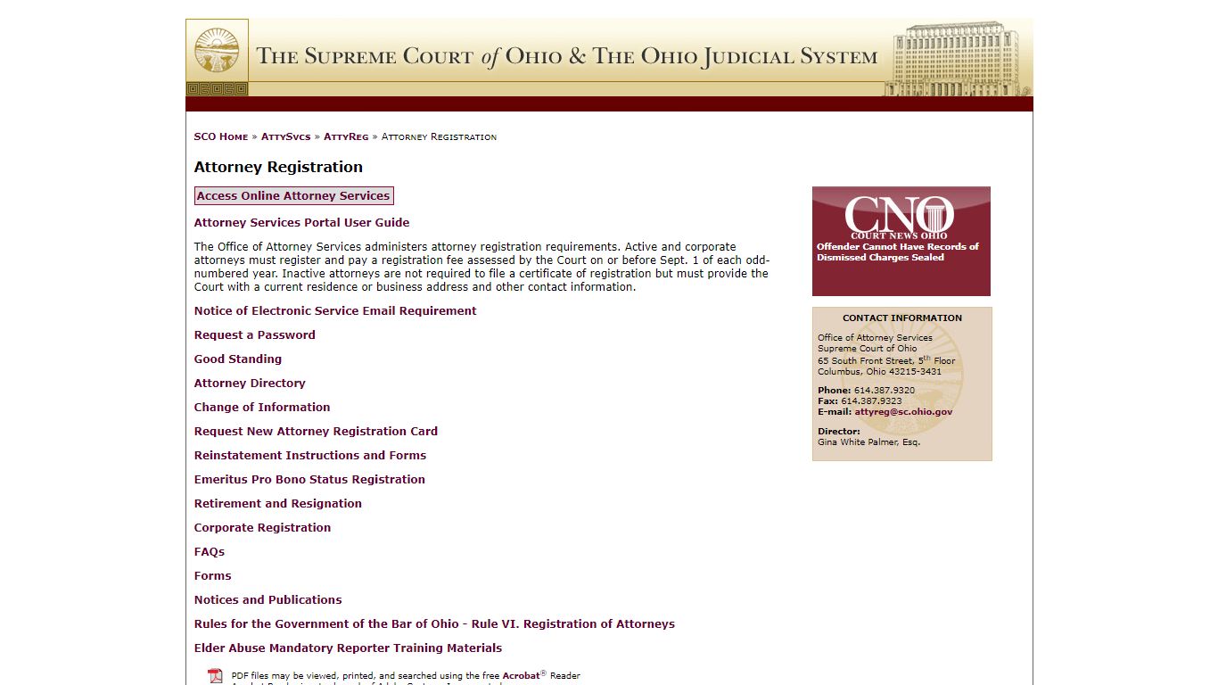 Attorney Registration - Supreme Court of Ohio