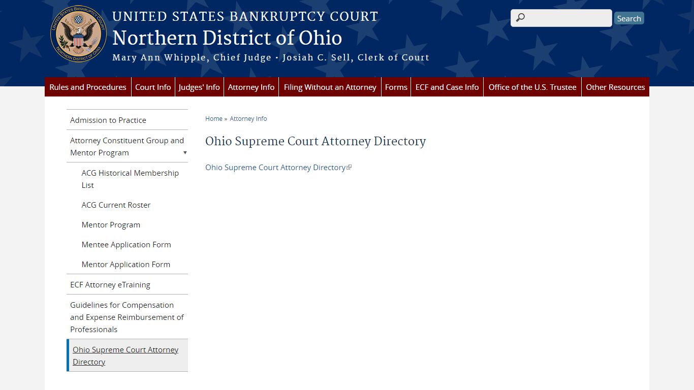 Ohio Supreme Court Attorney Directory | Northern District of Ohio ...